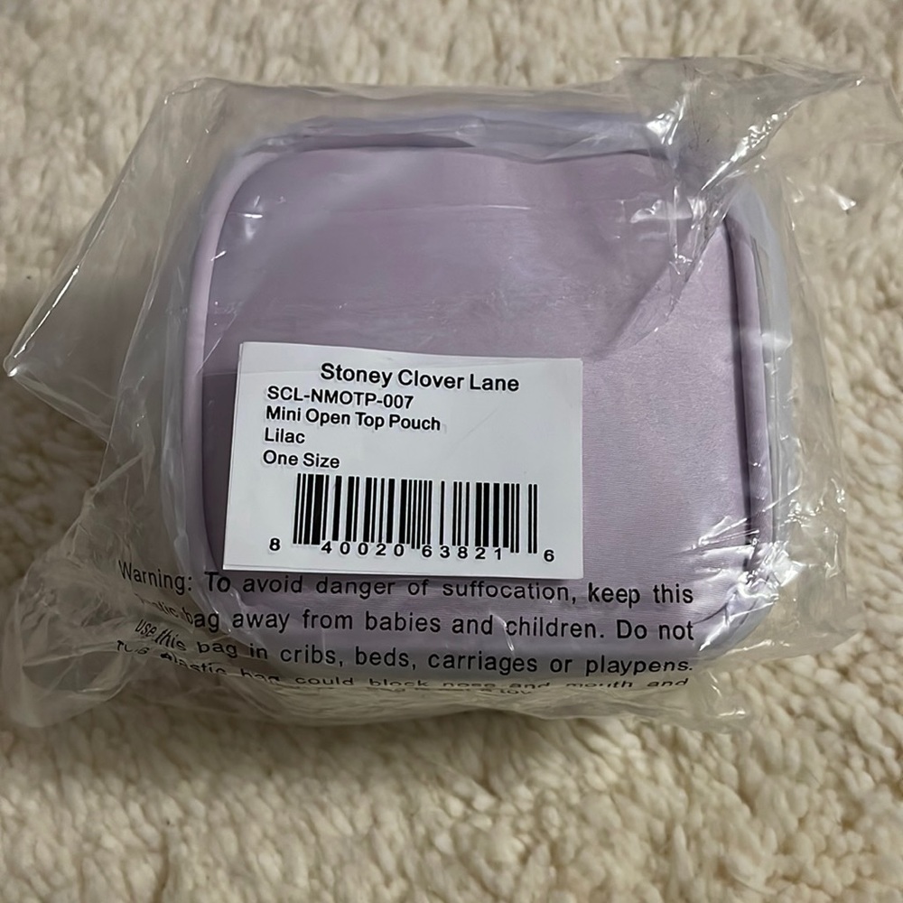 NWT Stoney Clover Lane Mini Open Top Pouch LILAC